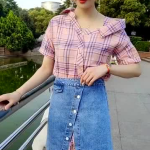 格子小姐姐照片,一瞥都市女性的优雅风采